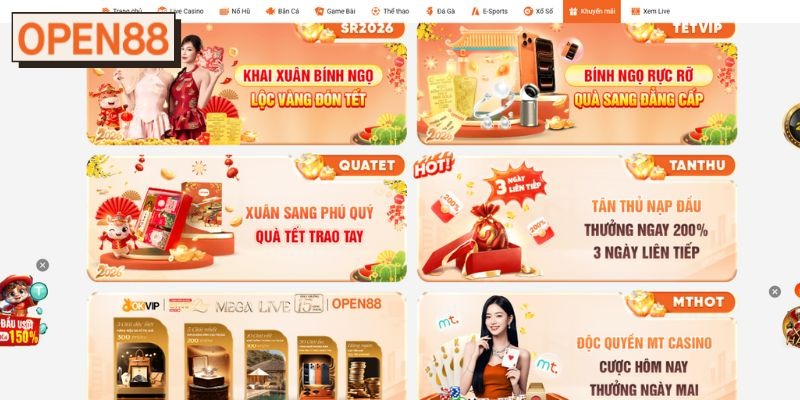 Quyền lợi hấp dẫn cho thành viên mới đăng ký OPEN88